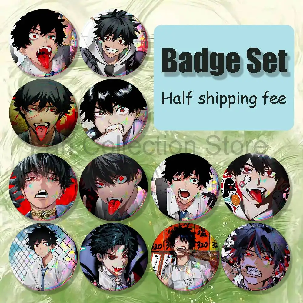 P-Phantom Mogari B-Busters Brooches for Backpack Accessories 25,32,44,58,75mm Round Enamel Pin 4-piece set Anime Fan Merchandise