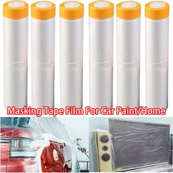 Pre-Taped Masking Film Plastic Painting Drop Cloth Sheeting for Automotive Painting Furniture Living Room Dust-proof Protection