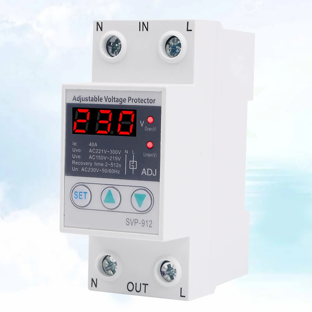 40a 220 فولت قابل للتعديل الجهد التتابع التلقائي الجهد حامي Din السكك الحديدية عرام حماية موثوقة الإلكترونية