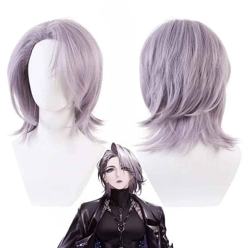 

Synthetic Layered Short Wig Purple Cosplay Costume Anime Party Heat Resistant Fiber Hair
