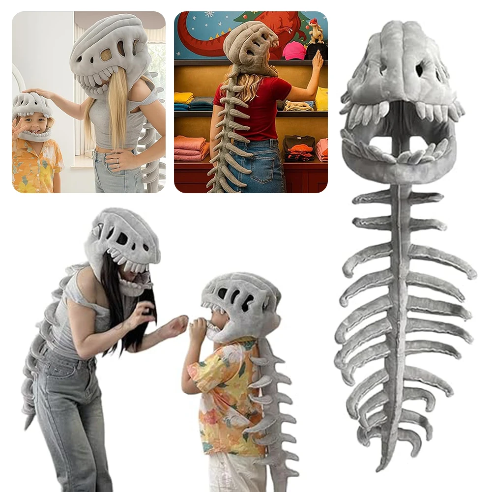 

Halloween Spinosaurus Plush Dino-Outfit Inosaur Skeleton Funny Role Play Costume 3D Dinosaur Toy Unique Design Festival Party