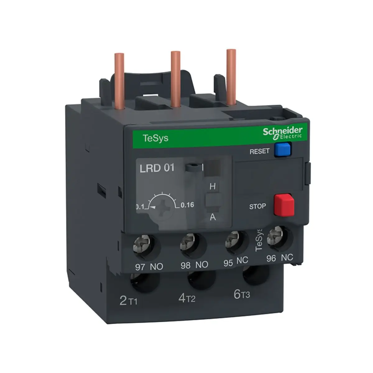 

Тепловые реле перегрузки TeSys Deca - 0.1...0.16 А - класс 10А LRD01C LRD01