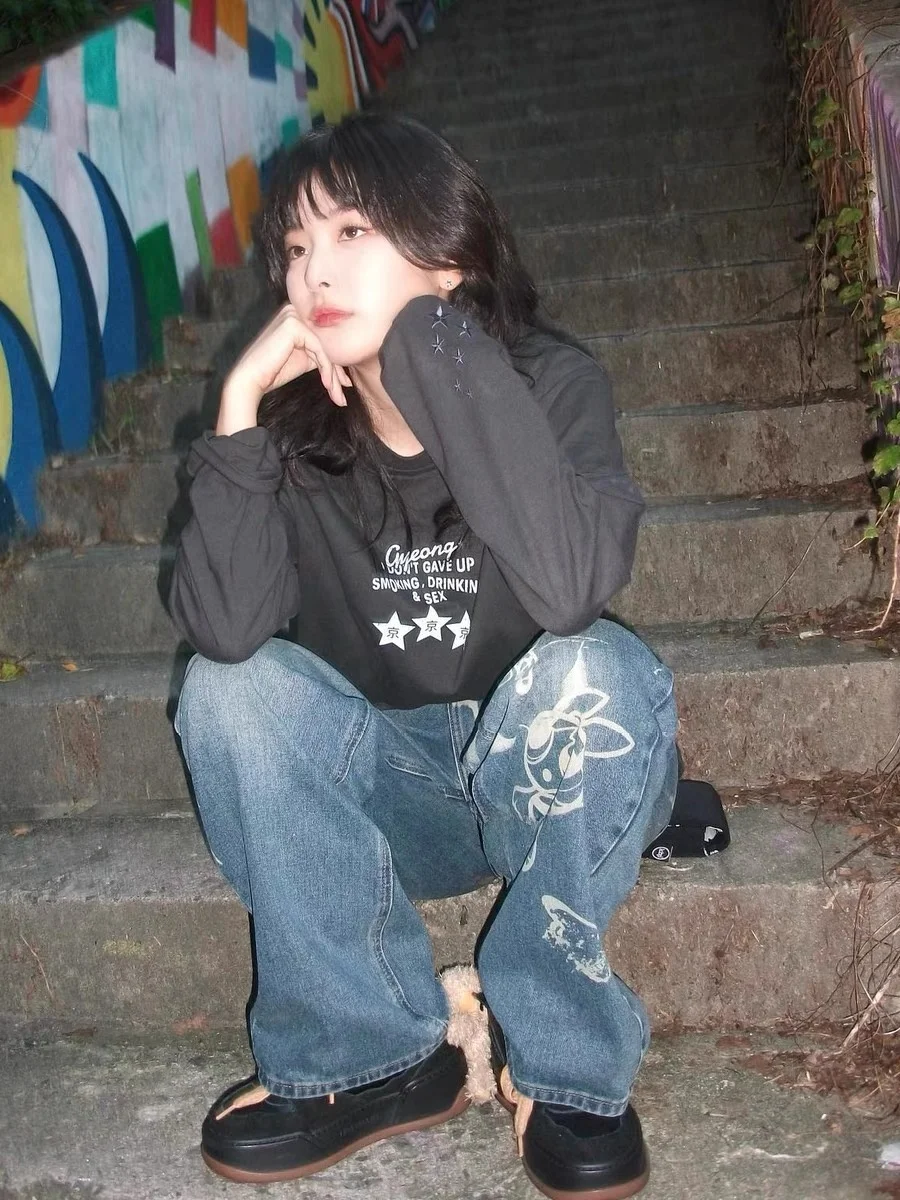 

Limited Edition Girl's Fancy Club × Flng Fem Police Retro Print Denim Jeans Autumn 2023 Ladies Premium Faion