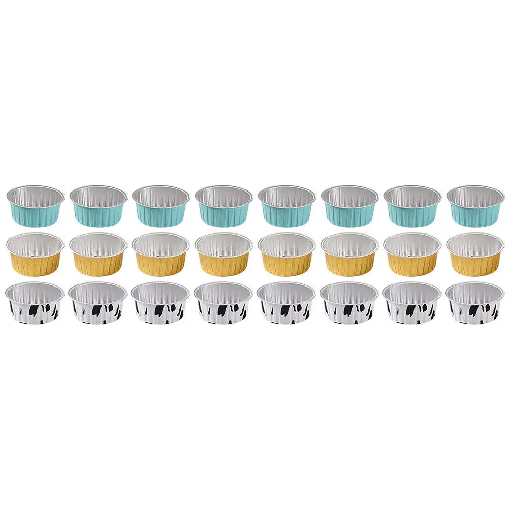 

30Pcs Disposable Mini Baking Cups Tin Foil Cupcake Liners Non-Stick for Pudding Cakes Mousse Small Dessert Treats Container
