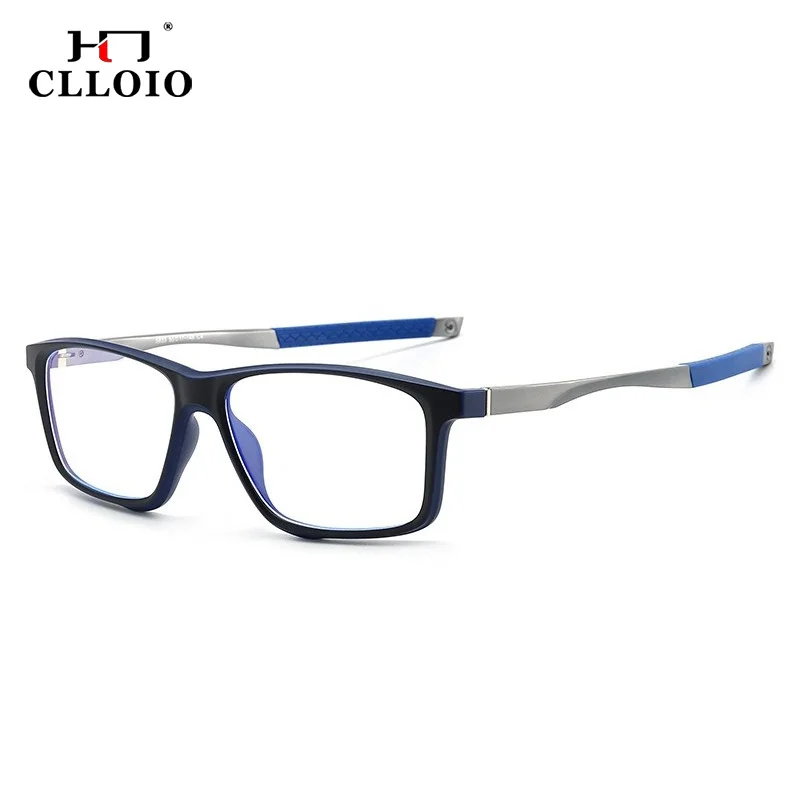 CLLOIO Lightweight Durable Myopia Frame for Men Basketball Tennis Cycling TR90 Rectangle Optical Frame Customizable Prescription