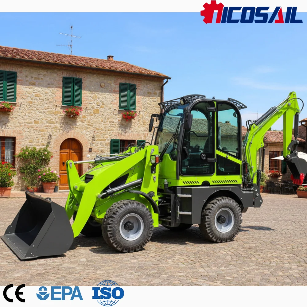 Custom Mini Backhoe Loader Euro 5 Engine CE Certified Compact 2 in 1 Loader Excavator for Construction