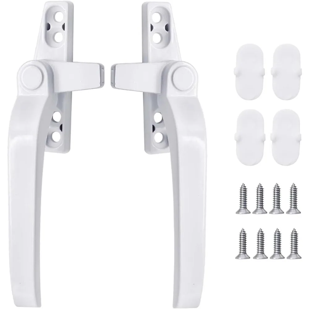 2 Window Handles, Window Handle Replacement Kit, Right-hand/left-hand, Suitable for Windows and Sliding Doors (white)