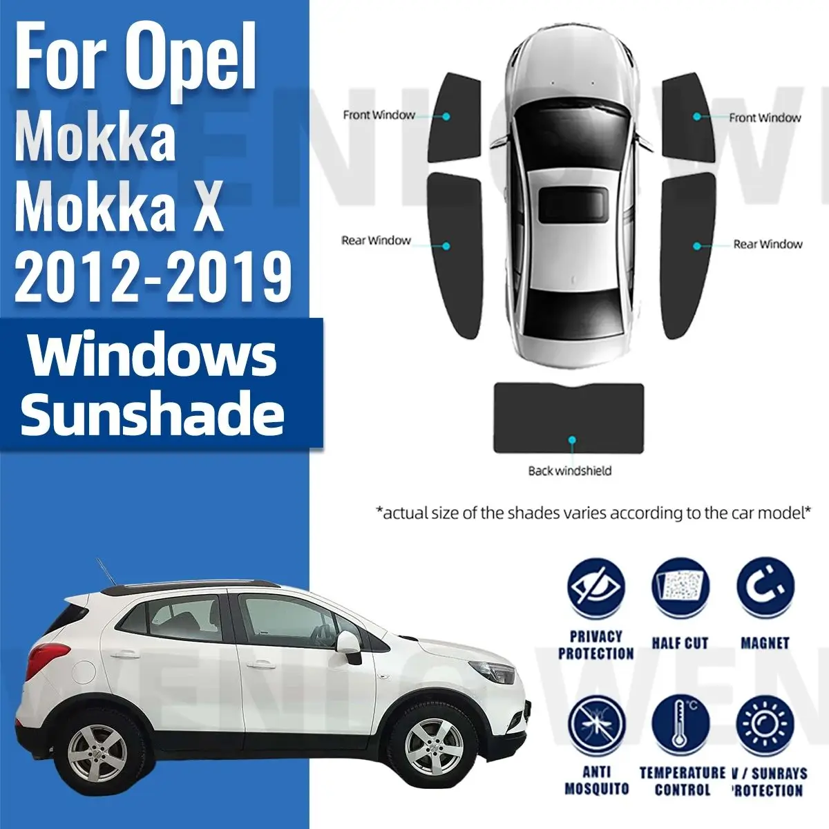 

For Opel Vauxhall Mokka X 2012-2019 Car Sunshade Visor Front Windshield Frame Curtain Rear Side Baby Window Sun Shade Shield