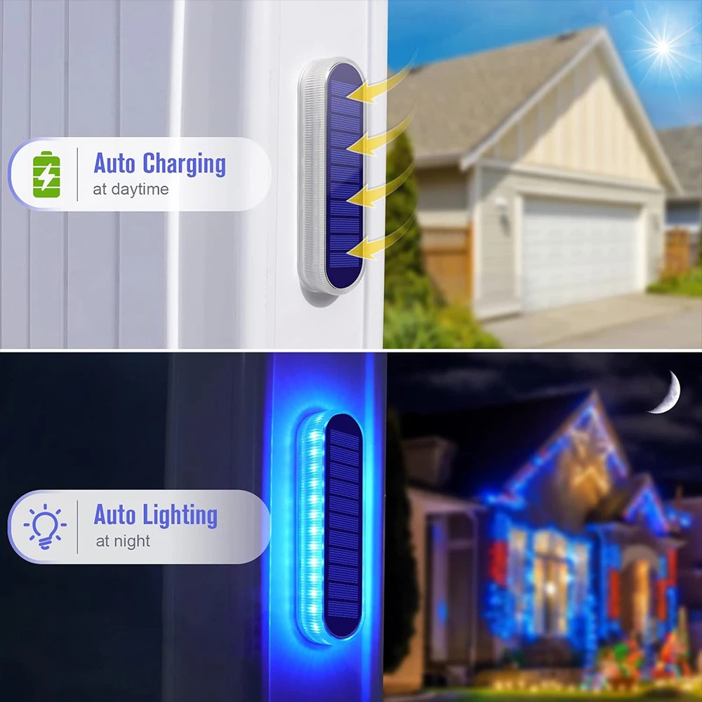 Solar Deck Lights IP68 Waterproof Outdoor Auto On/Off Lighting for Steps Docks Driveways Patios Fences - Solar Powered Lighting