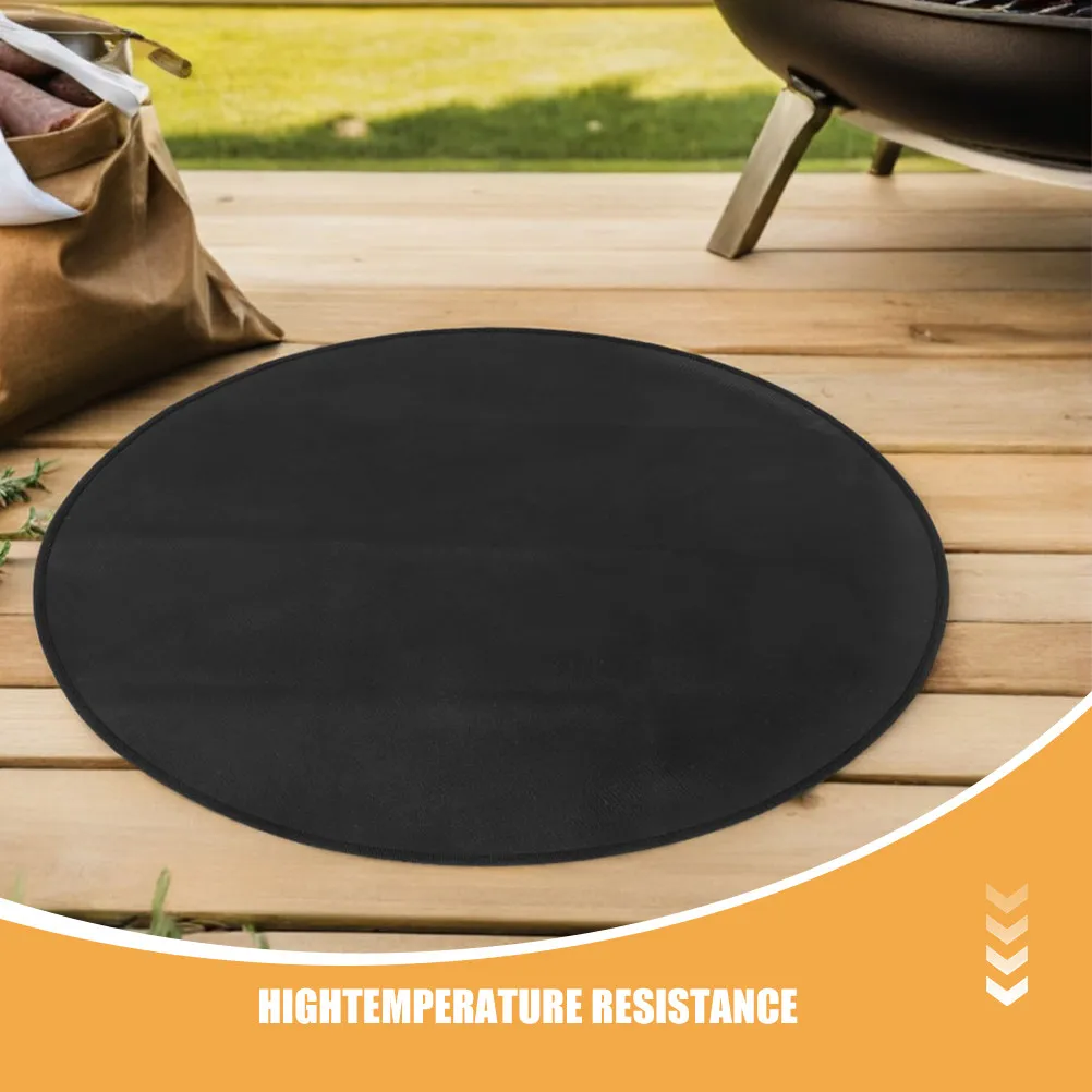 Round Heat Resistant Fireproof Bbq Mat 24 Inch Outdoor Grill Fire Pit Pad Waterproof Oil Proof Camping Fire Mat view 4