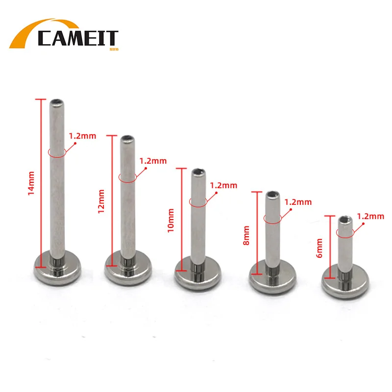 10PCS G23 Titanium internal thread PIERC Jewelry Part Replacement Accessories Labret Stud Ear Lip Nipple Tongue Piercing 16G 18G