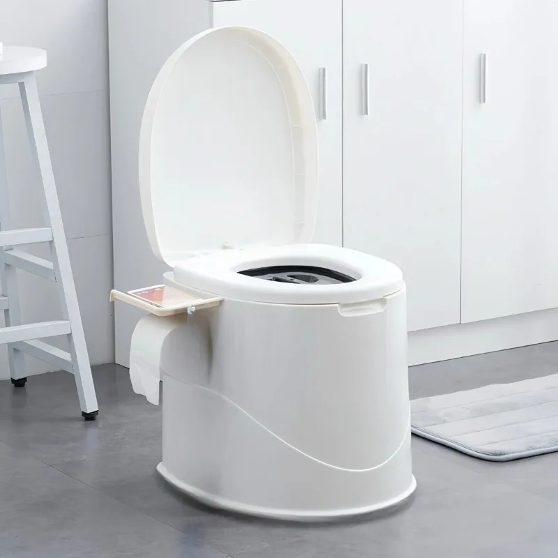 Emergency Toilet with Lid, Sturdy and Durable, Easy To Clean, Odor-Proof, Comfortable Height, No Electricity Required