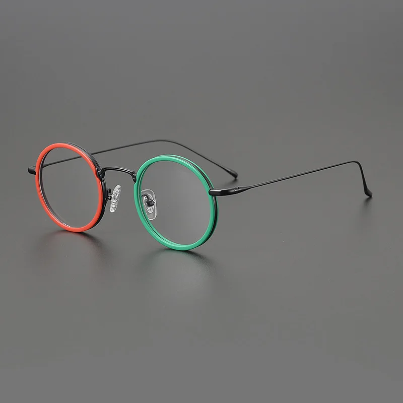 

Ultra Light Pure Titanium Frame Glasses Round Shapes Trendy Retro Eyeglasses Customize Prescription Optical Glasses