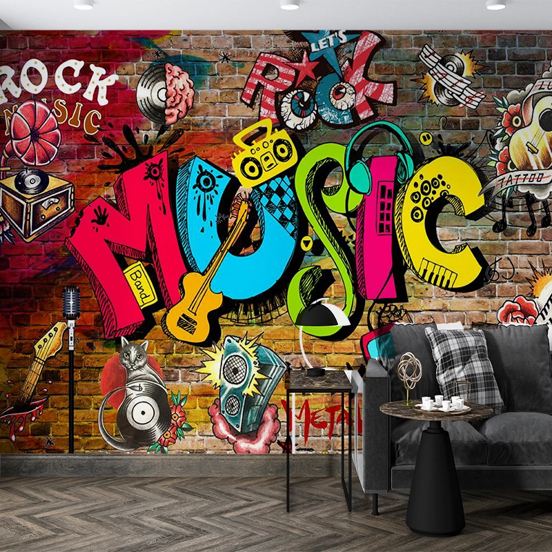 Milofi مخصص 3D خلفية جدارية 3D الكتابة على الجدران الكرتون موضوع حائط الخلفية ملصق ورق حائط للزينة