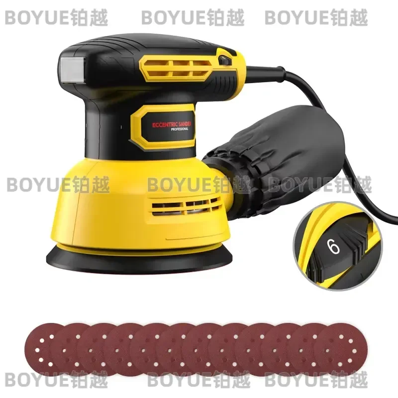 5 Inch Random Orbit Sander 12000 RPM Electric Orbital Polisher with 6 Variable Speeds for Woodworking Sanding and Finishing