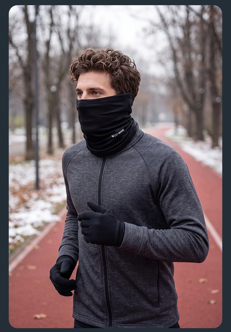 WEST BIKING Winter-Fahrradschleier Winddichte Thermische Sturmhaube Nackenwärmer für Skifahren Motorrad Atmungsaktive Fleece-Gesichtsmaske Warm – Detail 20