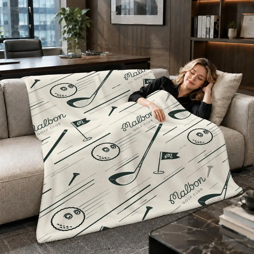 Sports Golf Lifestyle Malbon Throw Soft Warm Flannel Throw Blanket for Sofa Bed Office Home Holiday Gift All Season