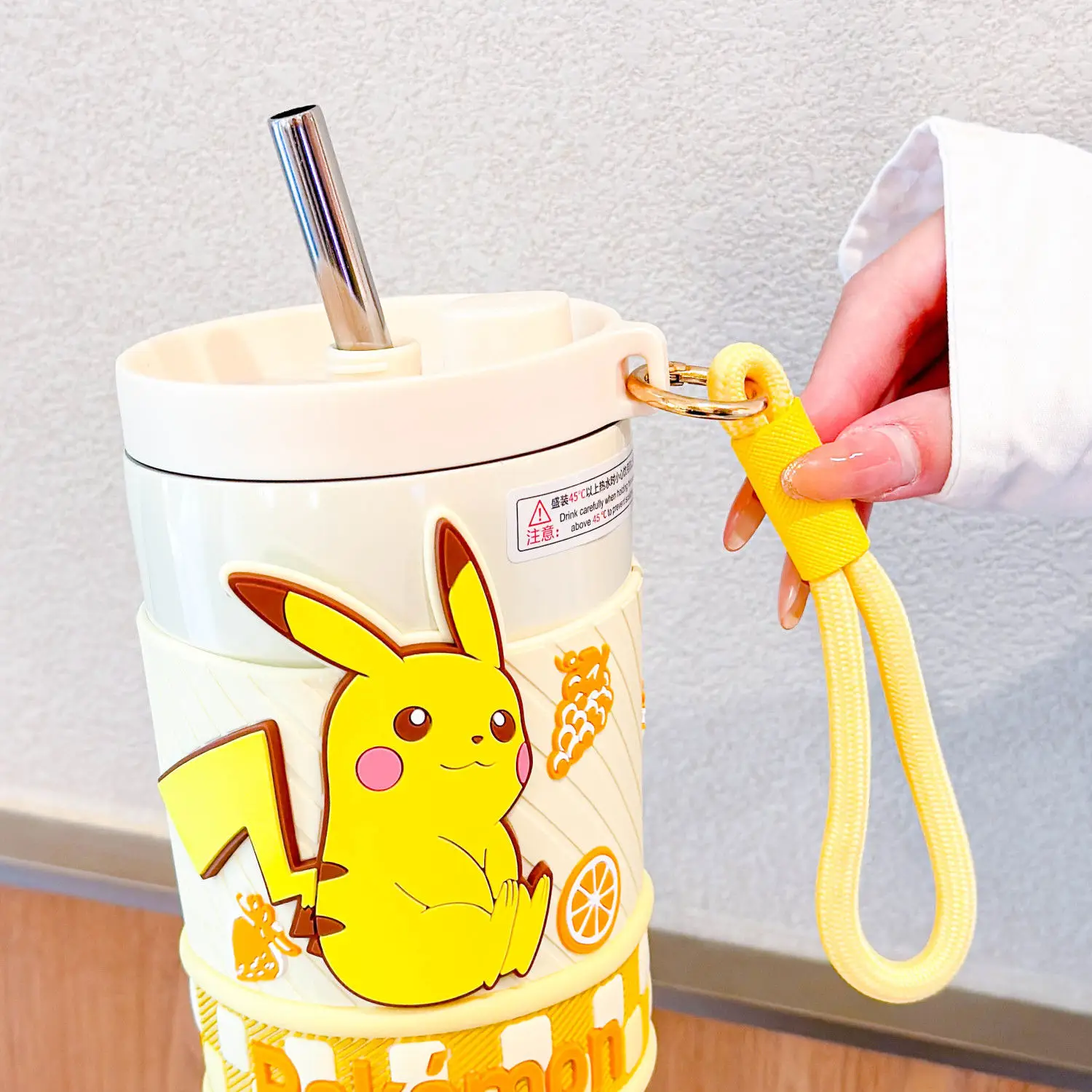 2025 New Pikachu Water Cup Children's Insulated Large Capacity Cartoon Straw Cup 316 Stainless Steel Coffee Portable