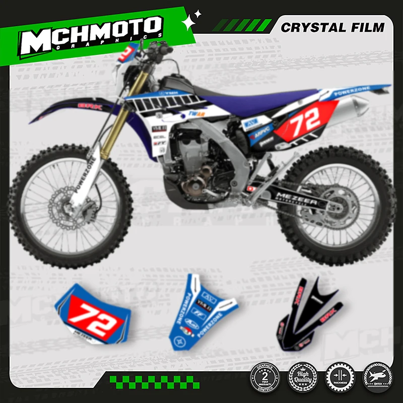 

MCHMFG Full Set Motorcycle Graphics Background Decal Adhesive Stickers Kits For YAMAHA 2012 2013 2014 2015 WRF450
