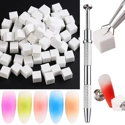 Stainless Steel Nail Art Sponge Tweezer Soft Sponge Clip Manicure Decoration Manicure Dotting Pen Polish Nail Brush Gripper Tool