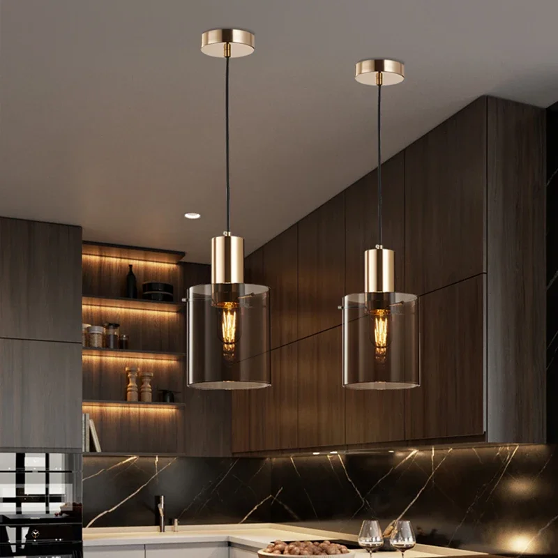 

LED Modern Glass Pendant Light Foyer Dining Bedroom pendant lighting Coffee Living Room Restaurant Hotel Indoor Hanging Lamp