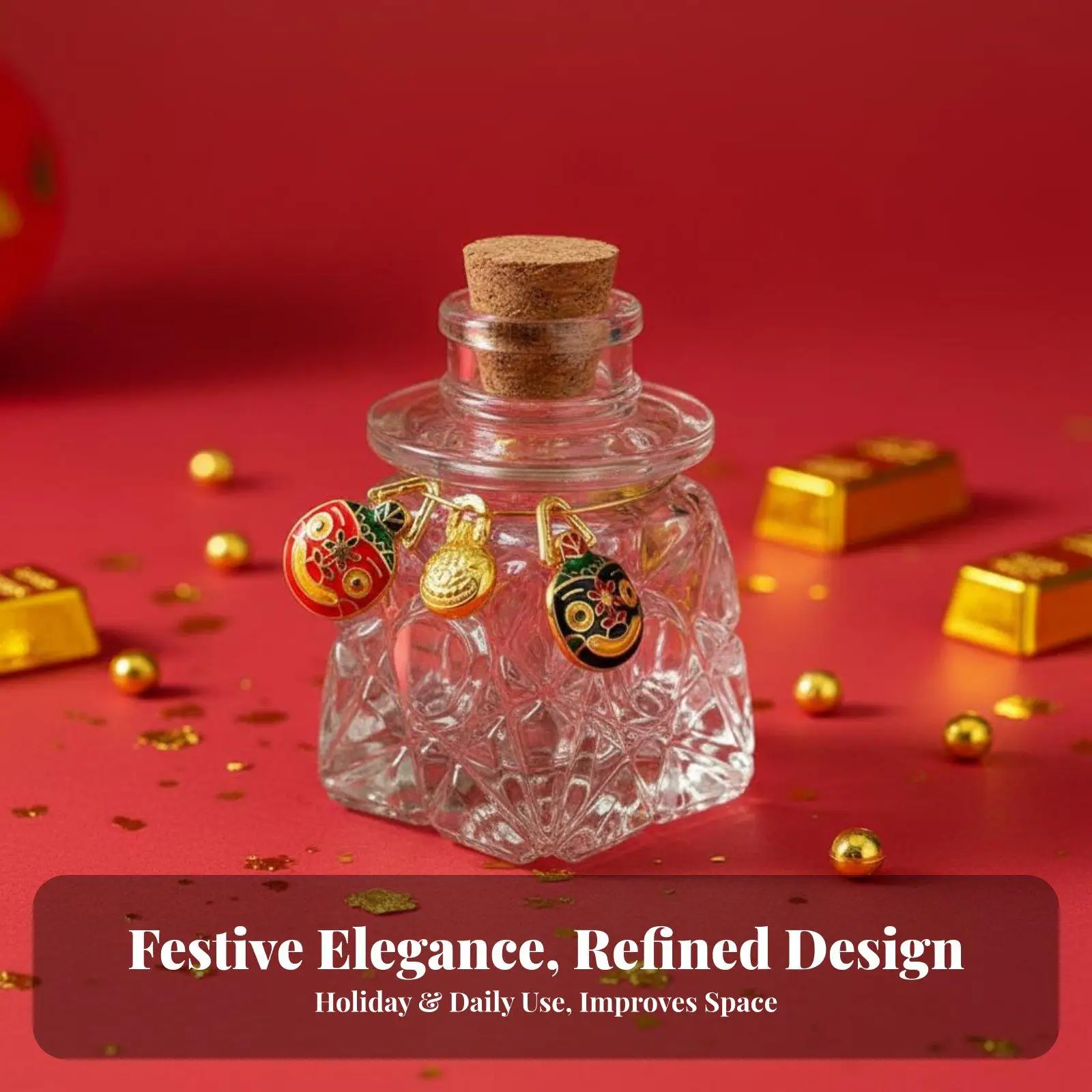 Mini Glass Bottle with Cork for Beads Case Seasoning Holder Vintage Storage Jar