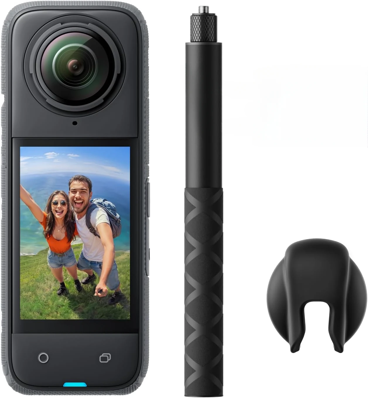 4K Wide-Angle Video, Invisible Selfie Stick, Removable Lens Guards, 135 Min Battery Life, AI Editing, Stabilization