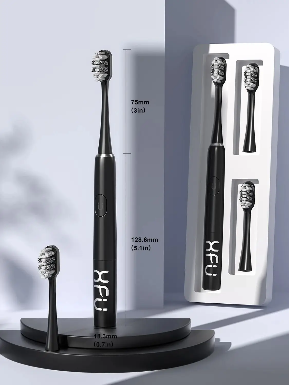 SEAGO Electric Toothbrush Sonic Adult Battery Teeth brush holder with 3 Replacement Brush Heads Waterproof Smart time For Gift