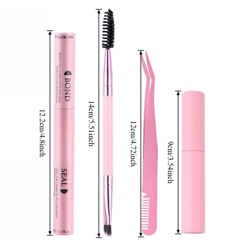 ‌ 防水まつげ接着剤キット - 72時間持続する強力な固定力とリムーバー、ピンセット付き