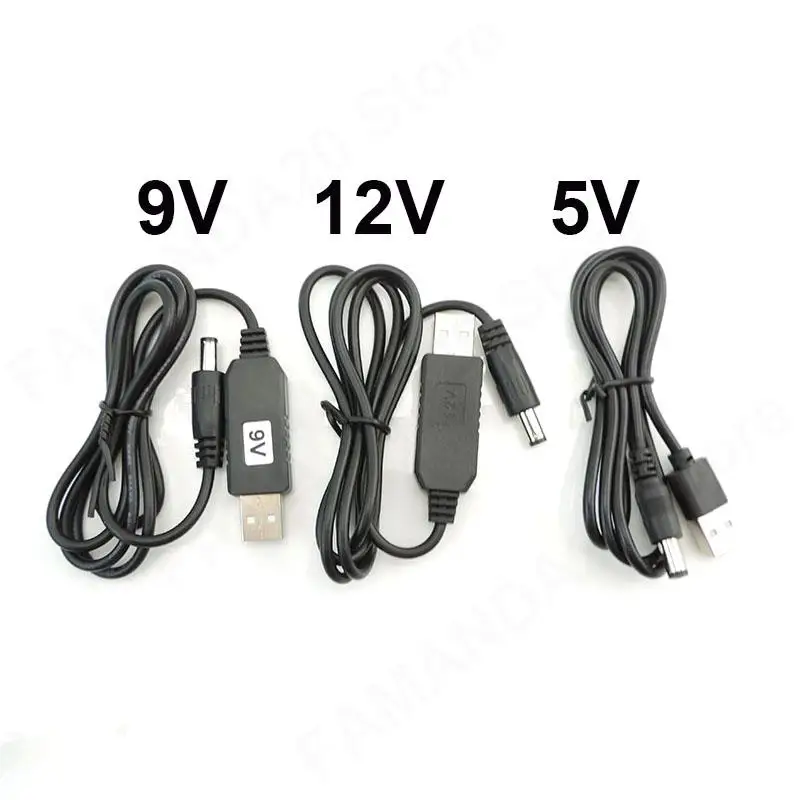 5V 9V 12V DC to Type A USB Power Boost Line Step UP Module USB Male Converter Adapter Cable 5.5mm*2.1mm Plug Jack Cable M20