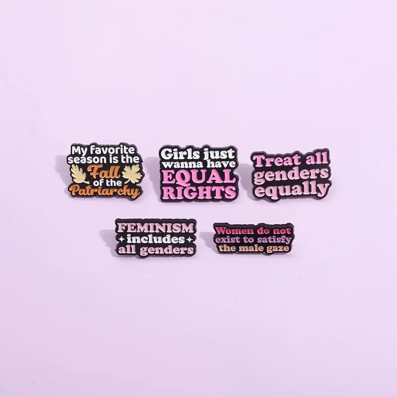 Female Power Enamel Pins Treat All Genders Equally Brooches Lapel Badges Feminism Jewelry Gift for Friends Wholesale