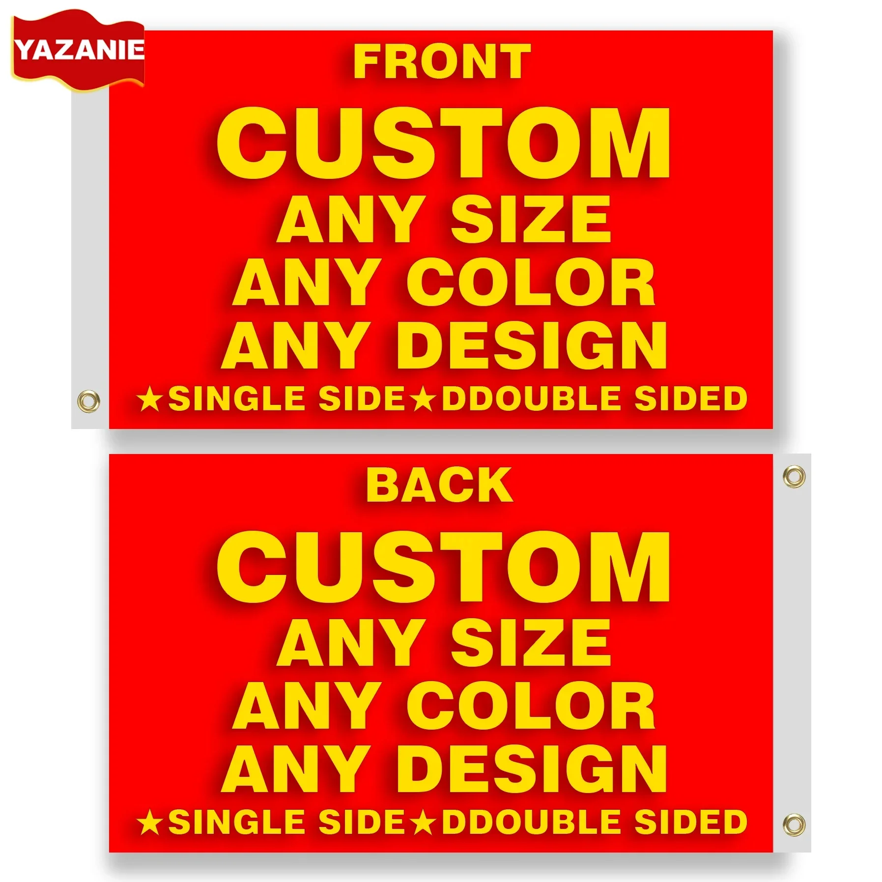 Custom Flag Double Sided 3x5ft 5x8 6x10ft 2 Sides Personalized Logo Printing Polyester Flag Design Your Own Flags and Banners