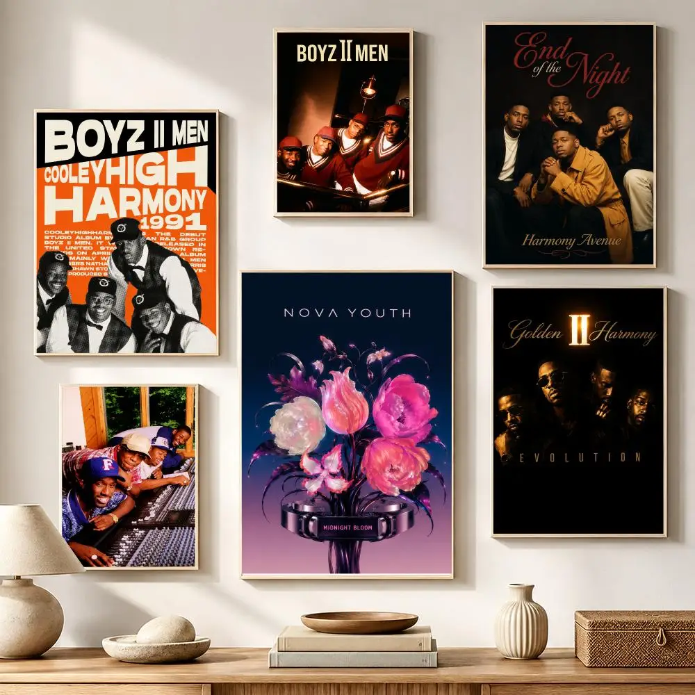 RNB Group Iconic Famous Boyz II Men Poster High-definition waterproof stickers, suitable for home décor,holiday decorations