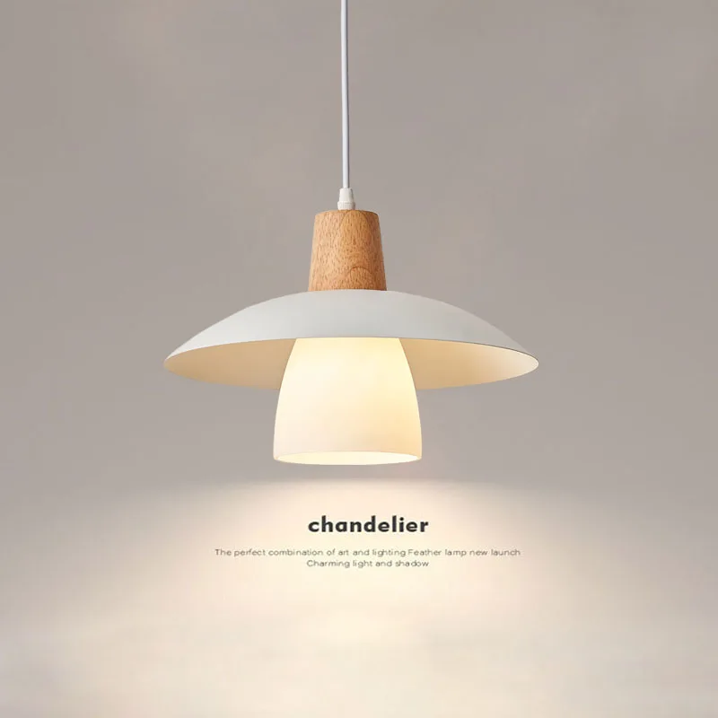 

Log wind restaurant single head chandelier Japanese cream wind tea house milk tea shop store lighting simple modern lamps