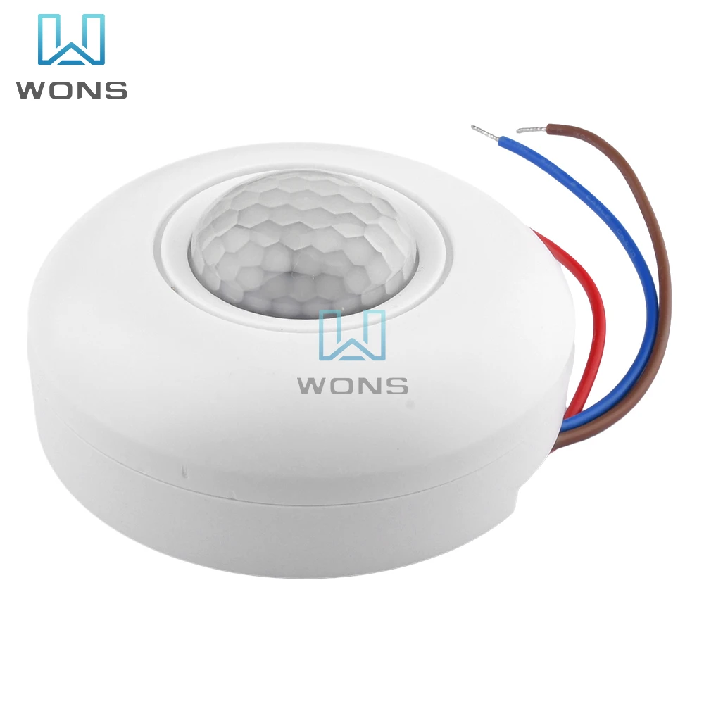 12V Infrared PIR Motion Sensor 360 Motion Human Body Sensor 85V-265V Occupancy Sensor Switch Ceiling Motion Sensor Light Switch