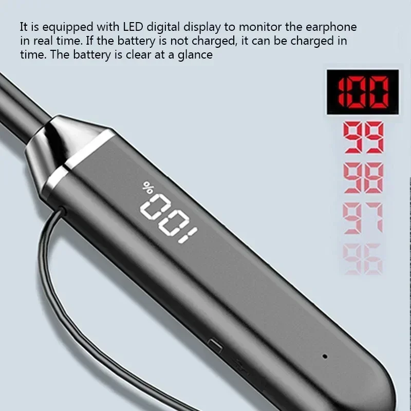 سماعات بلوتوث لاسلكية بشريط حول الرقبة، جودة صوت عالية، بطارية ستيريو، عرض HD للمكالمات الصوتية، سماعات رياضية، منتج جديد 2025 #4