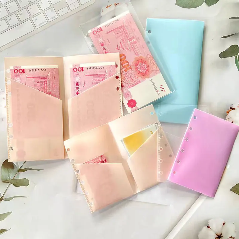 

5Pcs/Lot A6/A7 Binder Devider Bag PP Separator Pages Budget Book Loose Leaf Ring Cash Banknote Holder Organizer Office Stationer