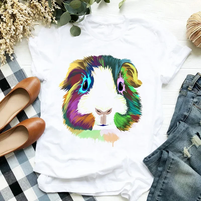 

Women's Mice Short Sleeve T-shirt Fashion Printed Crew-neck Base Shirt Tops Graphic T Shirts Harajuku Aesthetic Clothes