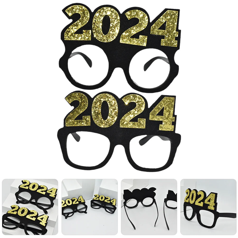 Lunettes de modélisation 2024, 2 pièces, nouveauté, lunettes de fête, lisses et légères pour le Festival de célébration du nouvel an, usage décoratif en plastique