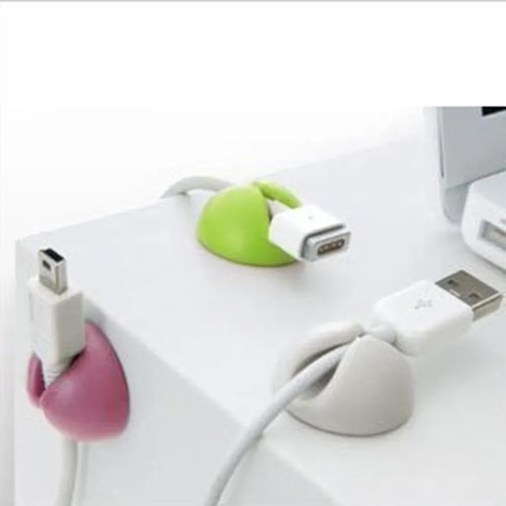6Pcs Cable Organizer Solid Silicone Cord Clips Desk Wall Wire Holder for Power USB Charging Earphone Cable Management System
