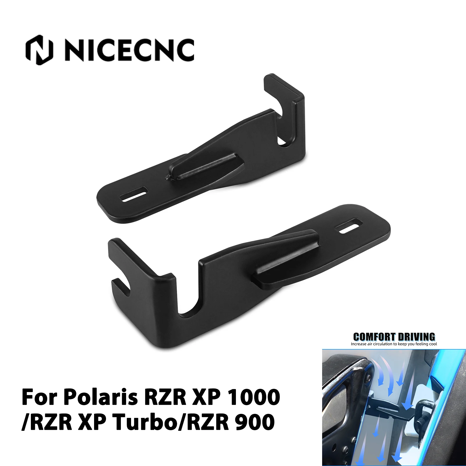 For Polaris RZR XP 1000 Turbo RZR900 Door Latches 3mm Q235 Steel UTV 2PCS Cooling Door Lock Set Safety and Strength