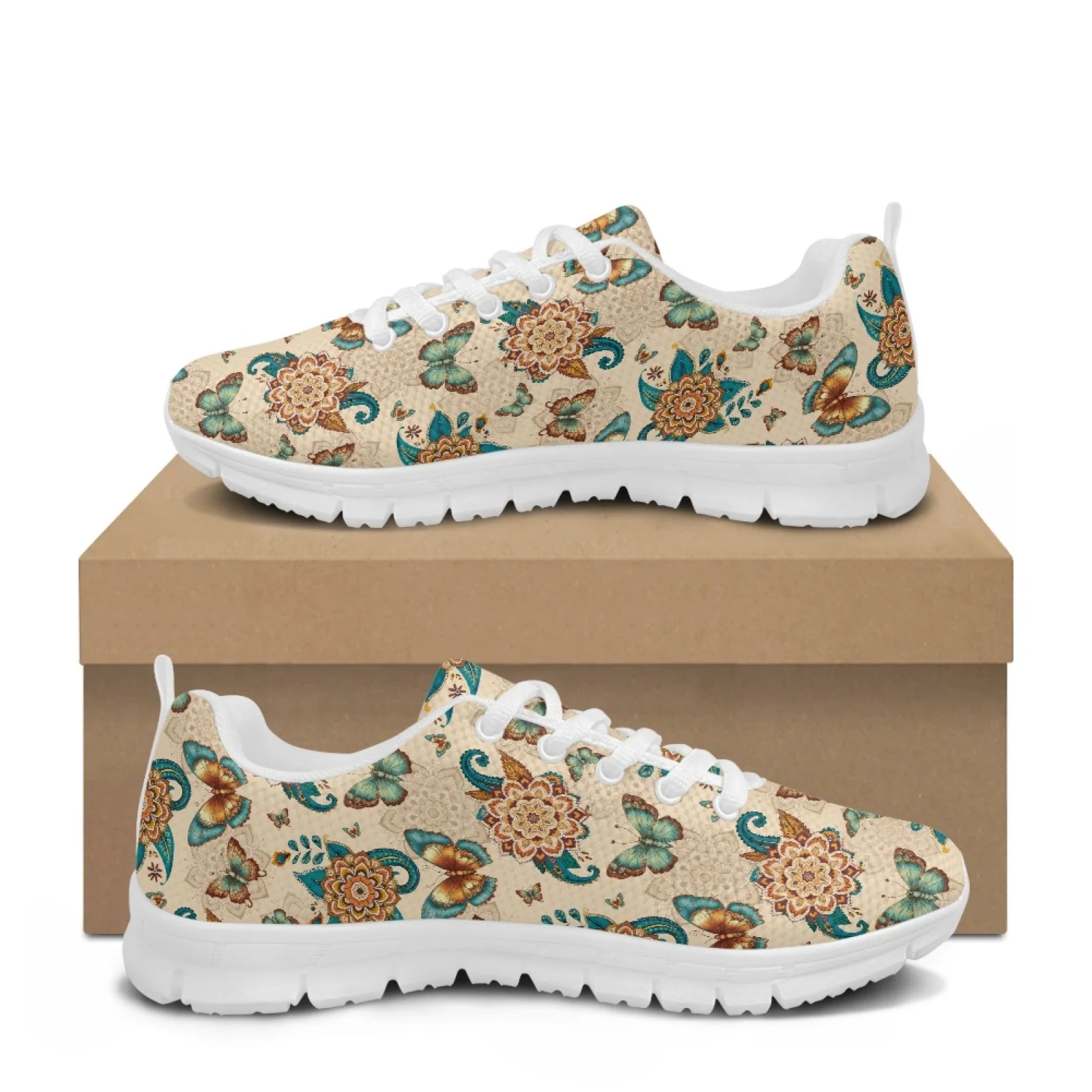 Coloranimal Butterfly Mandala 2026 New Running Sneakers Women Outdoor Walking Sneaker Breathable Running Shoes for Mens