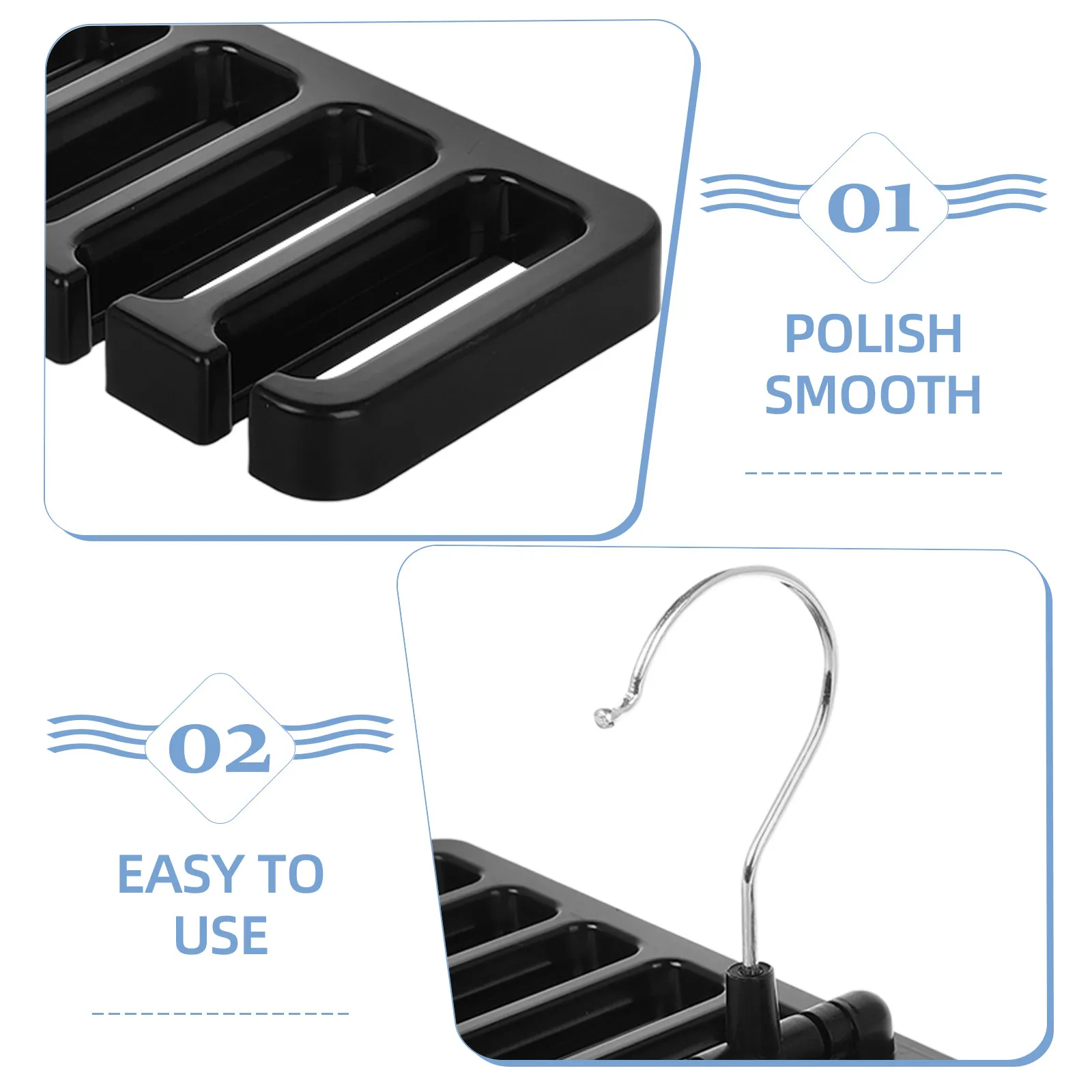 2Pcs Metal Belt and Tie Hanger Wall Mounted Closet Organizer Space Saving Tie Scarf Belt Rack for Men Home Office Storage view 6
