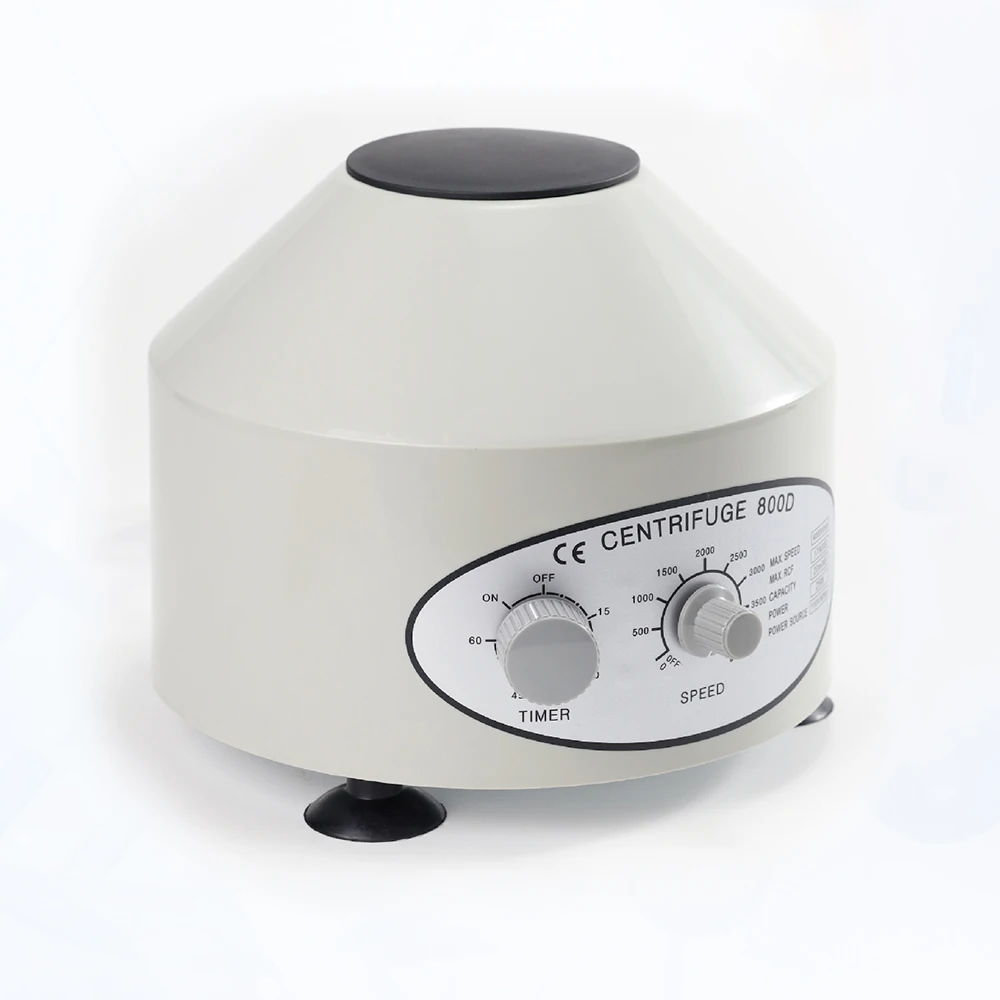 800D Electric Laboratory Centrifuge - 10ml x 6 Tubes, 300-4000 RPM Adjustable, Low Noise (AC 110V/220V)