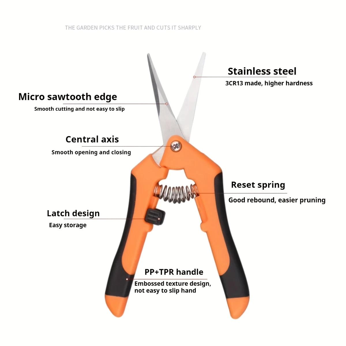 Random color 6.5inGarden Scissors，Garden Pruning Shears，Non-slip Labor-saving Flower Branch Branch Shears，Stainless Steel Shears