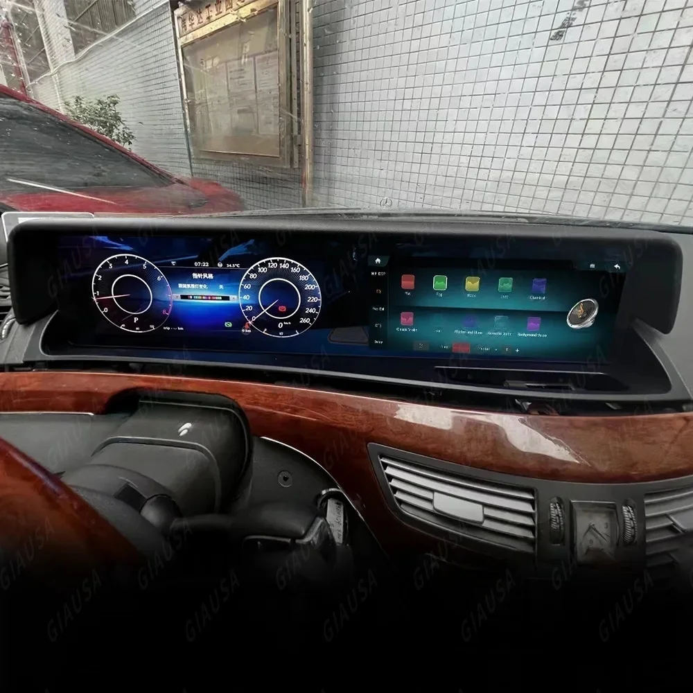 راديو سيارة طويل الشاشة لسيارة Mercedes Benz S Class W221 CL W216 2005-2013 مشغل فيديو الوسائط المتعددة نظام تحديد المواقع والملاحة وحدة Carplay #5