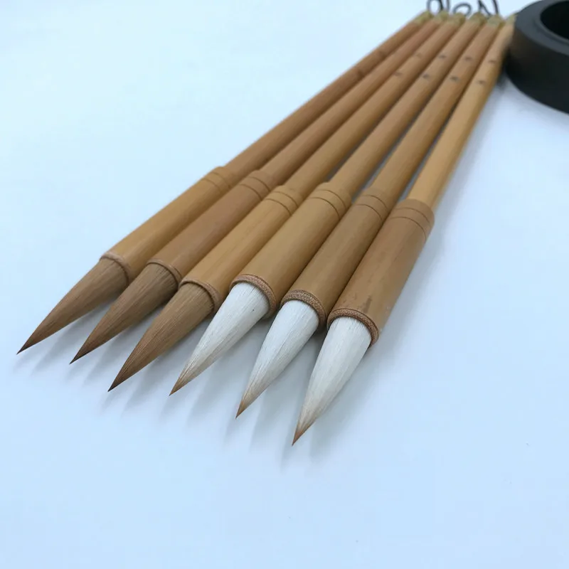 Chinese Calligraphy Writing Brushes Pen Medium Regular Script Brushes Chinese Landscape Ink Painting Hook Line Brush Tinta China