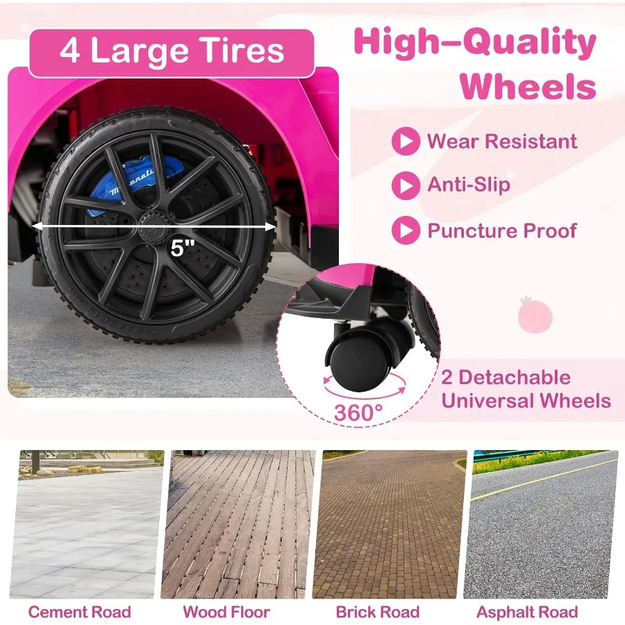 Ride On Push Car for Toddlers Licensed Maserati Ride On Sliding Car w/Handle and Handrails Music and Lights Under Seat Storage