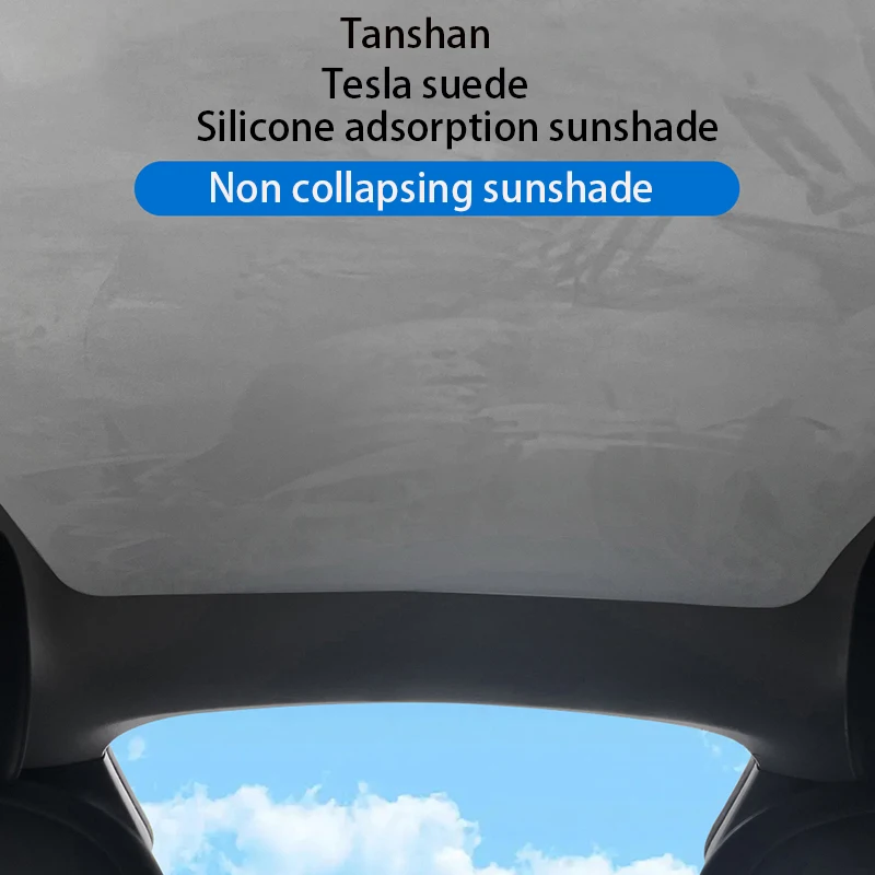 Electrostatic Sorption Sunshade Ice Cloth Sunroof Front Rear Glass Skylight Sun Shade Interior Cooling for Tesla Model 3 Model Y