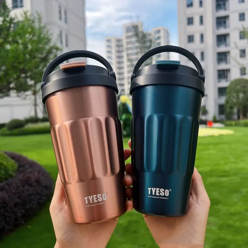 

New Fashion 400ml/500ml Portable Stainless steel 304 Coffee Mug With Handle Car Thermos Mug Travel Thermal Cup For Gifts